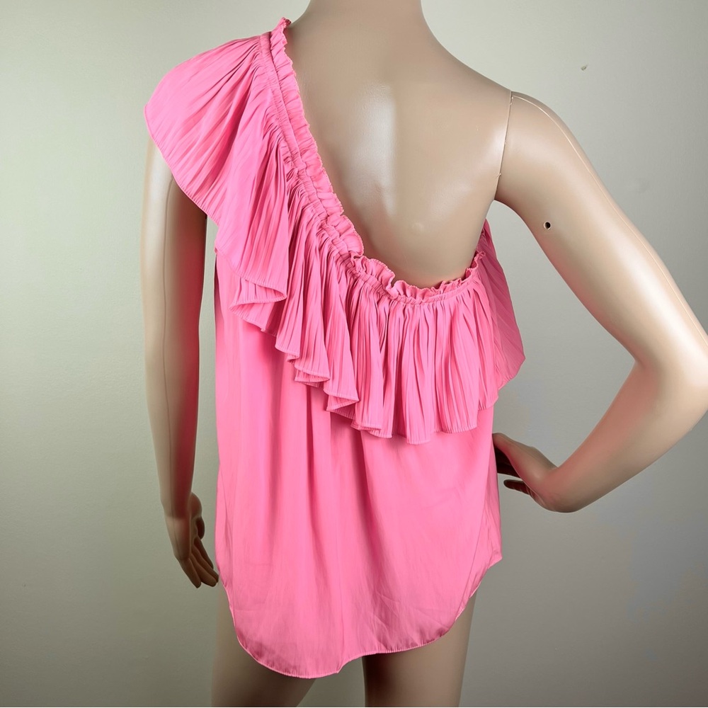 RAMY BROOK PINK RUFFLE ONE-SHOULDER TOP - Picture 7 of 7